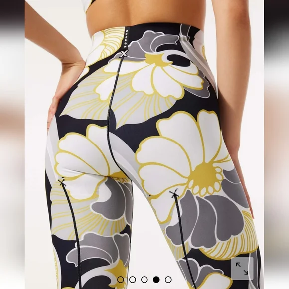 Hotline High-Waist Legging In Sweet Olive Yellow Petal Trippin Print - Picture 5 of 5